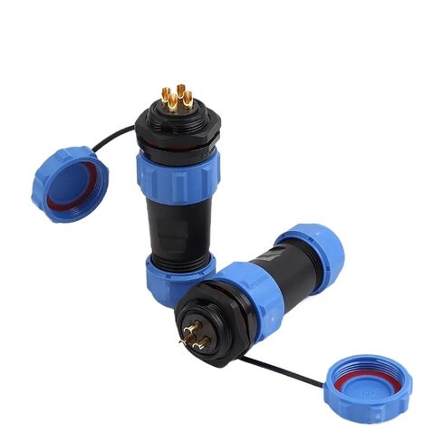 SP21 IP68 Socket Back Nut Male/Female Waterproof Connector Panel Mount 2/3/4/5/7/9/12 Pins Electrical Cable Wire(SP21-4L) in Kuwait