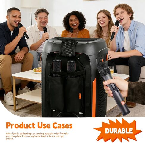 حافظة ميكروفون لاسلكي، حامل ميكروفون مزدوج وحقيبة ميكروفون، متوافقة مع نظام ميكروفونين لاسلكي JBL وJBL Partybox 110/120/310/320/710، غطاء واقٍ للميكروفونات المحمولة - حقيبة فقط in Kuwait