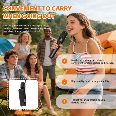 حافظة ميكروفون لاسلكي، حامل ميكروفون مزدوج وحقيبة ميكروفون، متوافقة مع نظام ميكروفونين لاسلكي JBL وJBL Partybox 110/120/310/320/710، غطاء واقٍ للميكروفونات المحمولة - حقيبة فقط in Kuwait