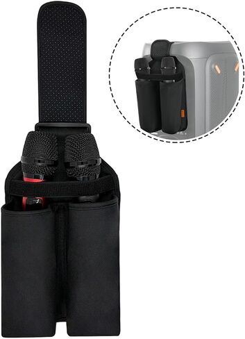 حافظة ميكروفون لاسلكي، حامل ميكروفون مزدوج وحقيبة ميكروفون، متوافقة مع نظام ميكروفونين لاسلكي JBL وJBL Partybox 110/120/310/320/710، غطاء واقٍ للميكروفونات المحمولة - حقيبة فقط in Kuwait