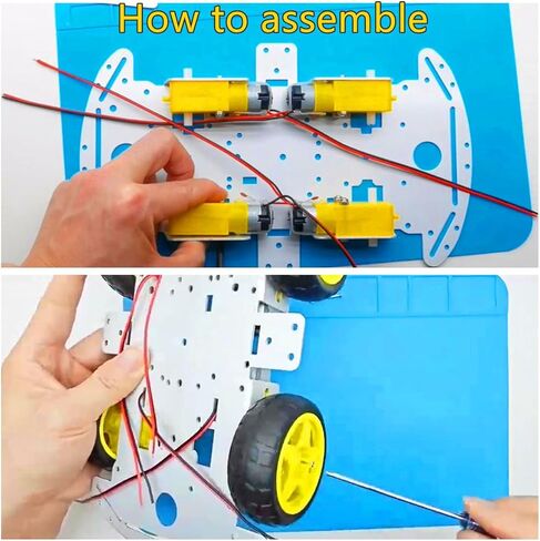 DIY Robot Smart Car Metal Chassis Kit 4WD Car Arduino Programming Kit with TT Motor Speed Encoder Learn Arduino/Microbit/Raspberry Pi for Adult Age 15+ (Unassembled) in Saudi Arabia