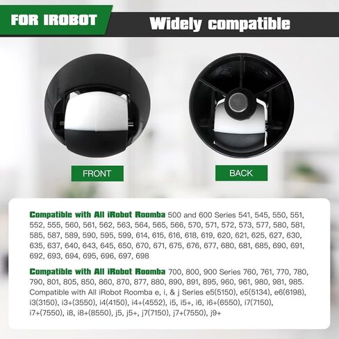 استبدال مجموعة الكرة ذات العجلات الأمامية متعددة الزوايا متوافقة مع مكانس الروبوت iRobot Roomba 500 و600: 590، 595، 599، 606، 610، عبوتان in Saudi Arabia