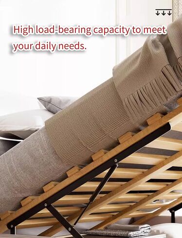 Heavy Duty Hydraulic Storage Bed Lift Mechanism Kit, 1 Pair of Folding Lift Up Hinges for Bed Frame & Sofa Bed, Space Saving Solution(Black,2ft/60cm) in Saudi Arabia