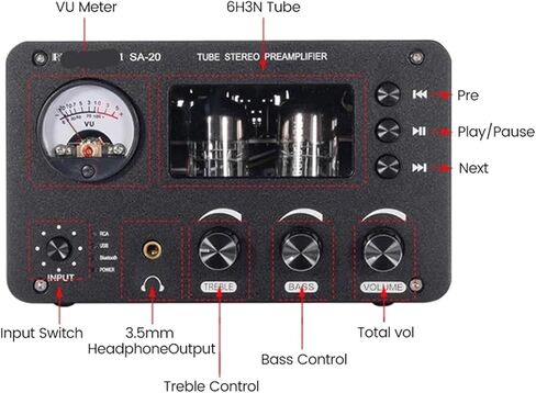 SA-20 أنبوب المضخم حمى HiFi عالية الطاقة 6H3N أنبوب المضخم ستيريو قرص USB فك التشفير in Saudi Arabia