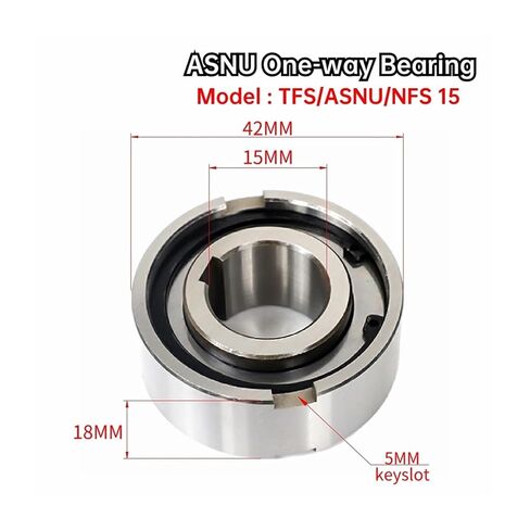 1 قطعة ASNU15 NFS15 TFS15 15X42X18 ملليمتر أحادي الاتجاه تحمل مخلب الاختيار مع Keyway in Kuwait