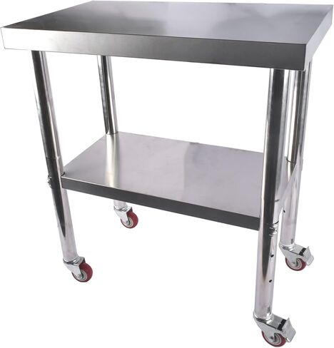 Stainless Steel Table 24" x 24" Commercial Prep Table with Wheels, Heavy-Duty 176 lbs Weight Capacity for Commercial & Workplace Home Hotel Garage in Saudi Arabia