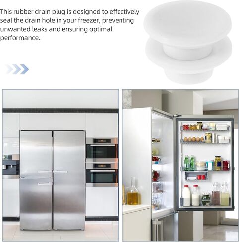2pcs Universal Rubber Drain Plug for Freezer Chest and Refrigerator, Flexible Expandable Cooler Drain Stopper, Leak Prevention Seal for Kitchen and Home Use in Saudi Arabia
