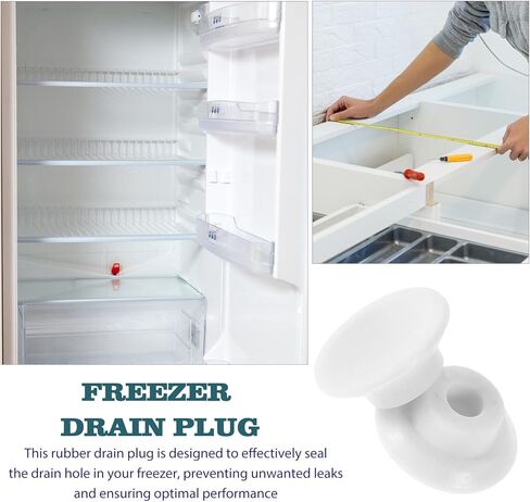 2pcs Universal Rubber Drain Plug for Freezer Chest and Refrigerator, Flexible Expandable Cooler Drain Stopper, Leak Prevention Seal for Kitchen and Home Use in Saudi Arabia
