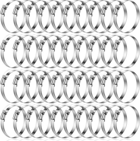 40 Pcs 3 inch Hose Clamp Adjustable Stainless Steel Hose Clamps Worm Gear Clamps Adjustable 72-95mm Range, Worm Drive Clamp for Automotive, Water Pipe, Hoses Clip in Saudi Arabia