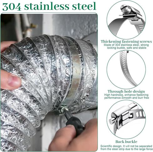 40 Pcs 3 inch Hose Clamp Adjustable Stainless Steel Hose Clamps Worm Gear Clamps Adjustable 72-95mm Range, Worm Drive Clamp for Automotive, Water Pipe, Hoses Clip in Saudi Arabia