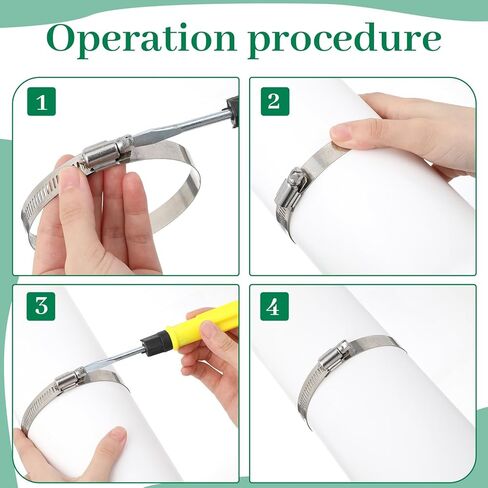 40 Pcs 3 inch Hose Clamp Adjustable Stainless Steel Hose Clamps Worm Gear Clamps Adjustable 72-95mm Range, Worm Drive Clamp for Automotive, Water Pipe, Hoses Clip in Saudi Arabia