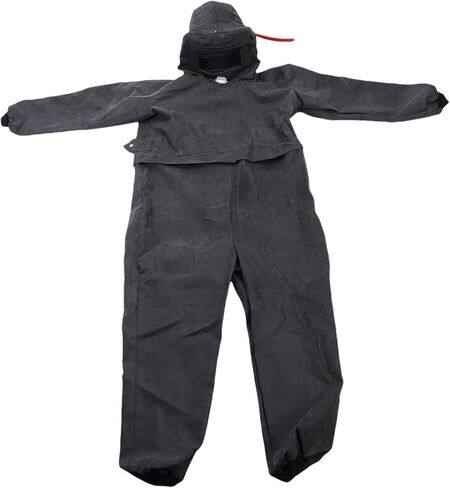 Sandblasting Suit, Rubber Cloth Erosion Proof Protective Workwear with Built in Safety Helmet and Air Inlet Pipe, for Spray Painting Cutting Sandblasting Cleaning in Saudi Arabia