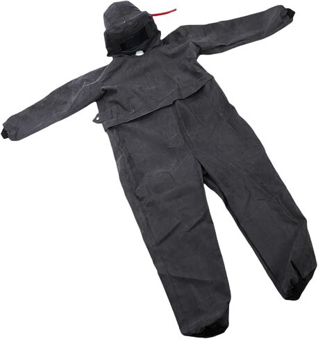Sandblasting Suit, Rubber Cloth Erosion Proof Protective Workwear with Built in Safety Helmet and Air Inlet Pipe, for Spray Painting Cutting Sandblasting Cleaning in Saudi Arabia