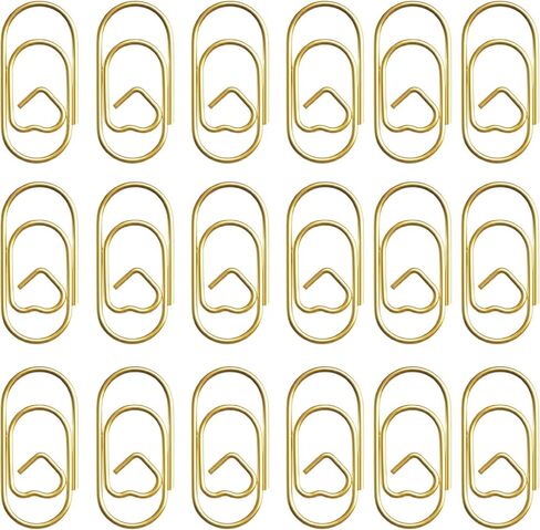 100 Pcs Small Gold Paper Clips Love Heart Shaped Paperclips Stainless Steel in Tinplate Paper Clips Holder for Office School Home Desk Organizers in Kuwait