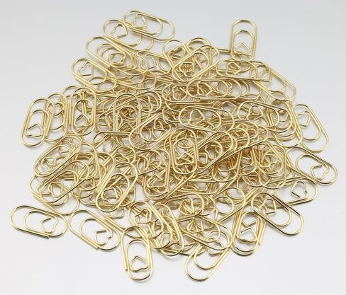 100 Pcs Small Gold Paper Clips Love Heart Shaped Paperclips Stainless Steel in Tinplate Paper Clips Holder for Office School Home Desk Organizers in Kuwait