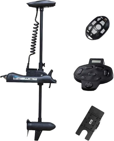 AQUOS Haswing CaymanB Electric Bow Mount 12V Saltwater & Freshwater Trolling Motor - 55lbs Thrust, 48in Shaft, with Wireless Remote & Wireless Foot Control, Quick Release Bracket in Kuwait