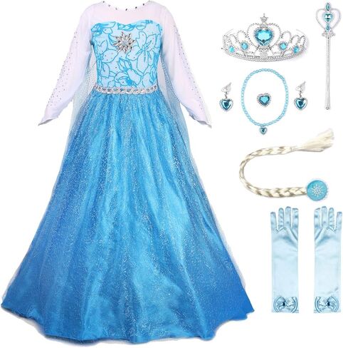 Jerrisapparel Princess Dress Queen Costume Cosplay Dress Up with Assessories in Kuwait