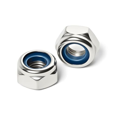 (50 Pack) #6-32 Nylon Insert Locknuts, 304 Stainless Steel 18-8 Nylock Nuts, Coarse Thread, Hex Drive, Bright Finish, for Furniture, Tools, Handle, Repairing Jobs in Saudi Arabia