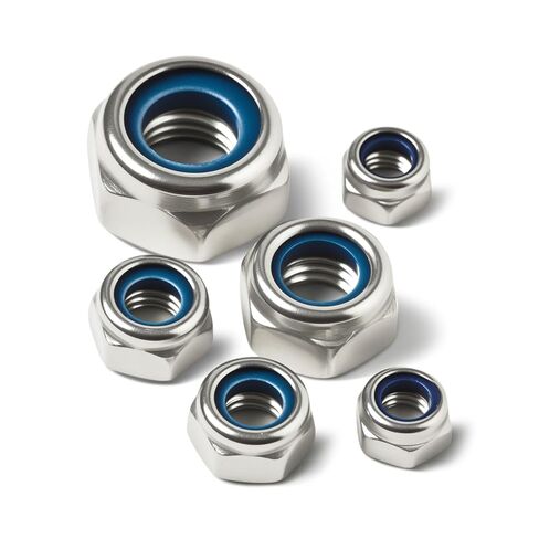 (50 Pack) #6-32 Nylon Insert Locknuts, 304 Stainless Steel 18-8 Nylock Nuts, Coarse Thread, Hex Drive, Bright Finish, for Furniture, Tools, Handle, Repairing Jobs in Saudi Arabia