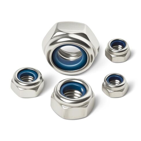 (50 Pack) #6-32 Nylon Insert Locknuts, 304 Stainless Steel 18-8 Nylock Nuts, Coarse Thread, Hex Drive, Bright Finish, for Furniture, Tools, Handle, Repairing Jobs in Saudi Arabia