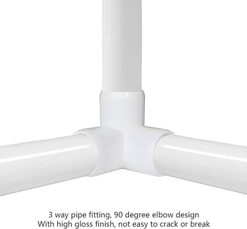 3 Way Pipe Fittings Elbow Corner Side Outlet Tee Fitting Furniture Grade Elbow Side Outlet for Building Furniture Greenhouse Shed Pipe Tent Connection in Kuwait