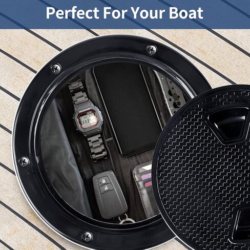 Smartmarine 2 قطعة فتحة قارب أسود 4 "6" 8 "فتحة تفتيش مستديرة غير قابلة للانزلاق ث/غطاء قابل للفصل لليخوت مركبة بحرية in Kuwait