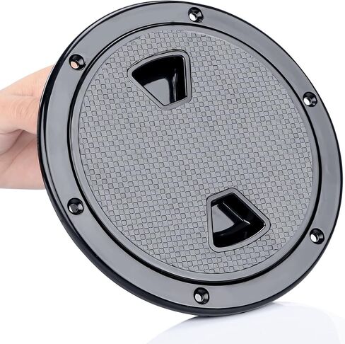 Smartmarine 2 قطعة فتحة قارب أسود 4 "6" 8 "فتحة تفتيش مستديرة غير قابلة للانزلاق ث/غطاء قابل للفصل لليخوت مركبة بحرية in Kuwait