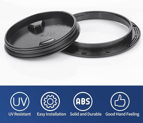 Smartmarine 2 قطعة فتحة قارب أسود 4 "6" 8 "فتحة تفتيش مستديرة غير قابلة للانزلاق ث/غطاء قابل للفصل لليخوت مركبة بحرية in Kuwait