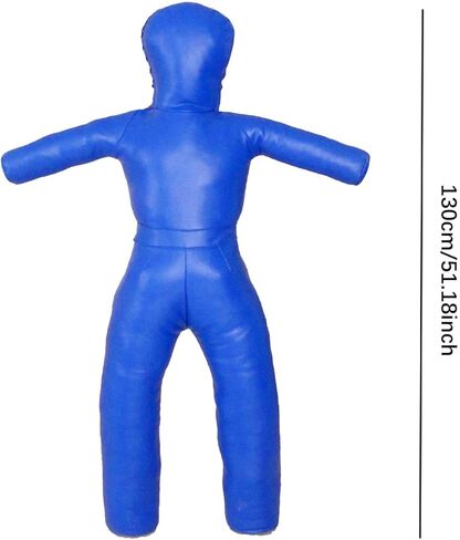 Grappling Dummy 130cm, Unfilled, Sturdy Mannequin Exercise Kickboxing Training Prop, Practical Punching Dummy PU, Blue in Kuwait