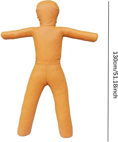 Grappling Dummy 130cm, Unfilled, Sturdy Mannequin Exercise Kickboxing Training Prop, Practical Punching Dummy PU, Yellow in Kuwait