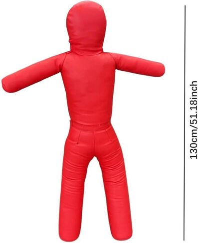 Grappling Dummy 130cm, Unfilled, Sturdy Mannequin Exercise Kickboxing Training Prop, Practical Punching Dummy PU, red in Kuwait