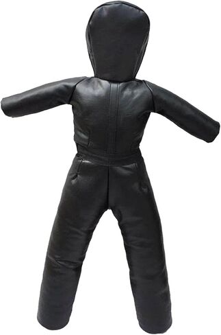 Grappling Dummy 130cm, Unfilled, Sturdy Mannequin Exercise Kickboxing Training Prop, Practical Punching Dummy PU, Black in Kuwait