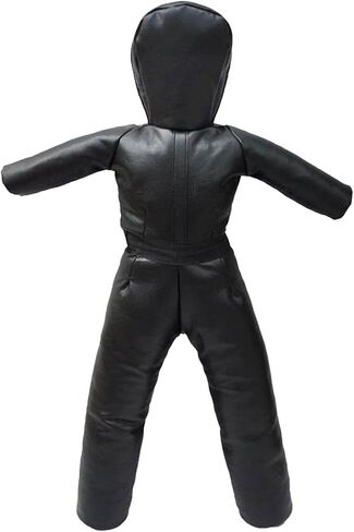 Grappling Dummy 130cm, Unfilled, Sturdy Mannequin Exercise Kickboxing Training Prop, Practical Punching Dummy PU, Black in Kuwait