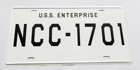 USS Enterprise NCC-1701 علامة لوحة الترخيص المعدنية (NCC) in Kuwait