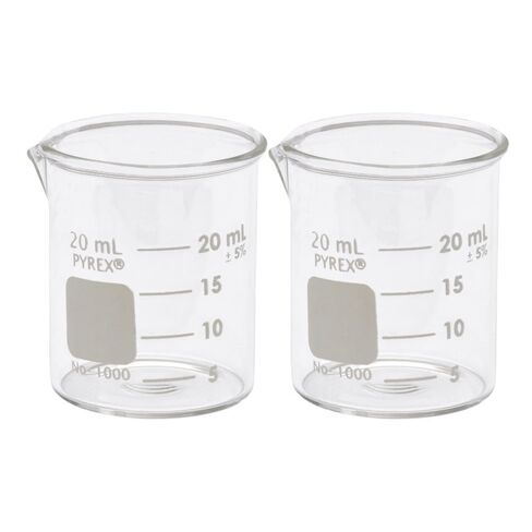 PYREX Griffin Borosilicate Glass Beaker- Low Form Graduated Measuring Beaker with Spout – Premium Scientific Glassware, 50mL (Shelf Pack of 2) in Saudi Arabia