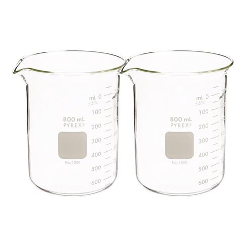 PYREX Griffin Borosilicate Glass Beaker- Low Form Graduated Measuring Beaker with Spout – Premium Scientific Glassware, 50mL (Shelf Pack of 2) in Saudi Arabia