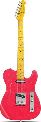 Leo Jaymz Electric Guitar in Sparkle Color - High Gloss Mahogany Body and Hard Maple Neck - High Transparent Acrylic Pickguard - Highly Output Alnico V Pickups (Elite Sparkle Pink) in Kuwait