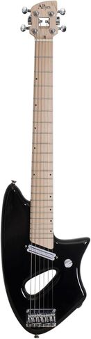 Aliyes جيتار كهربائي خفيف للسفر، مقياس كامل 24 75 بوصة للتمرين، محمول صغير الحجم ضوء ريشة الجيتار، حقيبة أزعج الجسم من الخشب الصلب، جميع الملحقات (أسود) in Kuwait