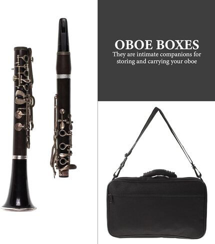 مجموعة حقيبة تخزين Kisangel Oboe مع غطاء من جلد البولي يوريثان وحقيبة حمل صناديق تخزين سوداء محمولة من Oboe لملحقات أدوات الرياح للسفر والحماية in Kuwait