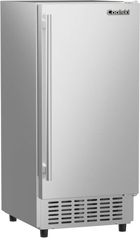 15" Under Counter Ice Maker Machine, 130 Lbs/Day with 30 LBS Storage Bin, Built-in Freestanding Stainless Steel Ice Maker with Auto-Cleaning, Smart LCD Panel, for Commercial & Home Outdoor Use in Kuwait