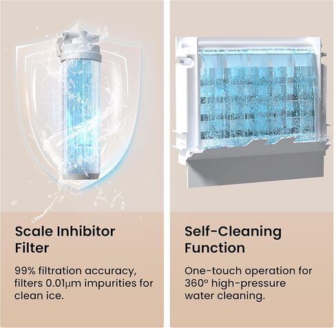 15" Under Counter Ice Maker Machine, 130 Lbs/Day with 30 LBS Storage Bin, Built-in Freestanding Stainless Steel Ice Maker with Auto-Cleaning, Smart LCD Panel, for Commercial & Home Outdoor Use in Kuwait