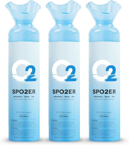 Portable 10 Liter Oxygen Canisters, 97% Pure O2, Oxygen Tank for Altitude, Athletes, Exercise Recovery & Breathing Support (3 Pack) in Kuwait