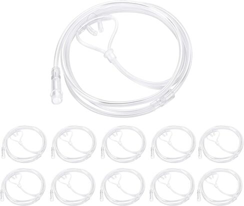 10 Pack 4Ft Adult Oxygen Nasal Cannula，Curved Nose Piece, High Flow Lightweight, Transparent in Saudi Arabia