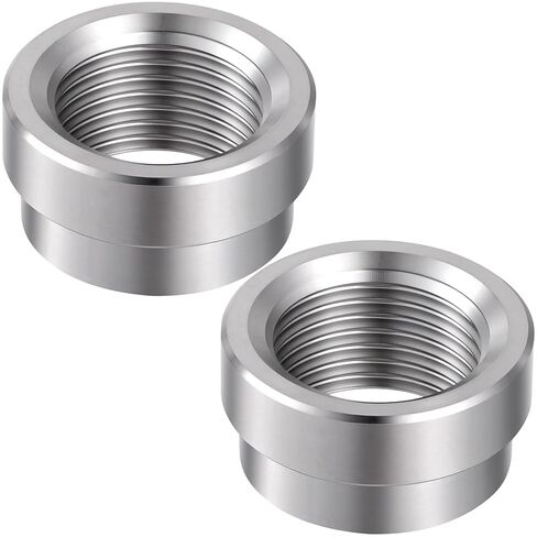 2 Pcs O2 Sensor Bung, M18x1.5 Weld Oxygen Spacer, Stainless Steel Sensor Adapter (Silver, 0.98x0.51x0.86 inch) in Kuwait