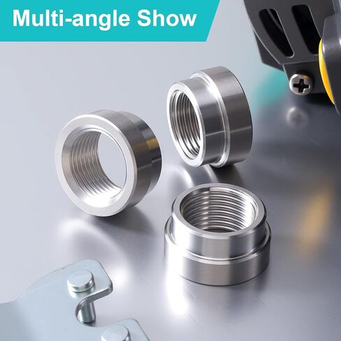 2 Pcs O2 Sensor Bung, M18x1.5 Weld Oxygen Spacer, Stainless Steel Sensor Adapter (Silver, 0.98x0.51x0.86 inch) in Kuwait