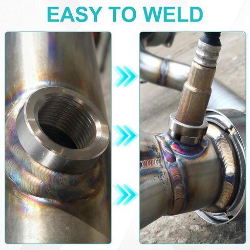 2 Pcs O2 Sensor Bung, M18x1.5 Weld Oxygen Spacer, Stainless Steel Sensor Adapter (Silver, 0.98x0.51x0.86 inch) in Kuwait