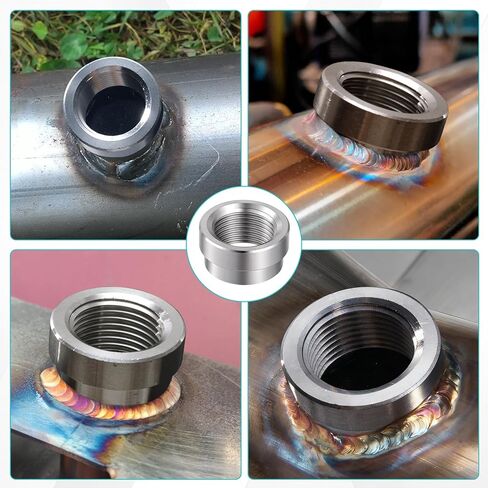 2 Pcs O2 Sensor Bung, M18x1.5 Weld Oxygen Spacer, Stainless Steel Sensor Adapter (Silver, 0.98x0.51x0.86 inch) in Kuwait