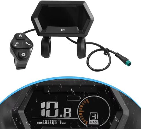 M9 دراجة كهربائية شاشة LCD متر 24V-72V E سكوتر لوحة مع UART للدراجات الكهربائية الجبلية الثلج LCD عداد السرعة عداد المسافات مقاوم للماء 5PIN استبدال الدراجة الكمبيوتر مؤشر ذكي in Kuwait