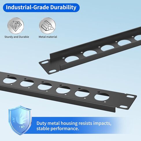 XLR Patch Panel XLR Patchbay 1U D Series Rack Panel 12 Connectors Punch-Out Component Panels Audio Rack Mount Panels for 19 in Sound,Mixer,Speakers,AV,Computer,XLR,HDMI Equipment Racks (1U12D) (1) in Kuwait