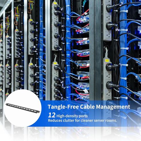 XLR Patch Panel XLR Patchbay 1U D Series Rack Panel 12 Connectors Punch-Out Component Panels Audio Rack Mount Panels for 19 in Sound,Mixer,Speakers,AV,Computer,XLR,HDMI Equipment Racks (1U12D) (1) in Kuwait